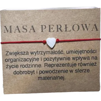 Náramek Náramek provázkový Červený Srdce Perleť