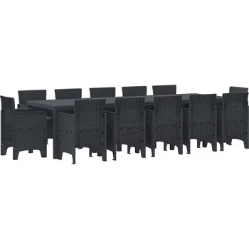 Zahradní jídelní souprava s polštářem 13 pcs Antracit Plast Antracitová3378615