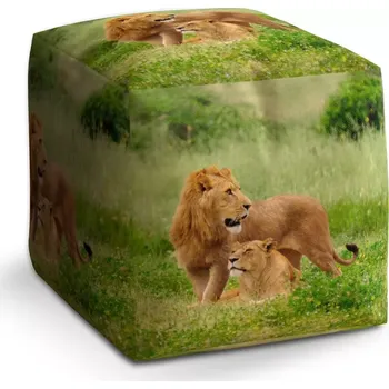 Taburet Sablio Taburet Cube Lev a lvice: 40x40x40 cm