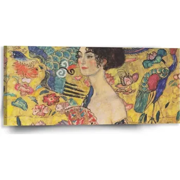 Obraz Sablio Obraz Dáma s vějířem - Gustav Klimt - 110x50 cm