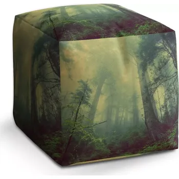 Taburet Sablio Taburet Cube Temný les: 40x40x40 cm