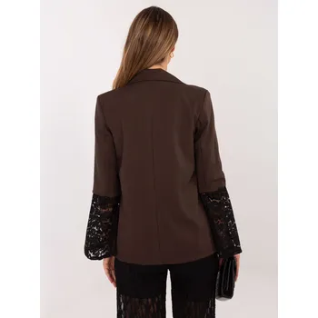 Dámské sako Dámské sako s krajkovými rukávy Italy Moda černá | hnědá 3497041