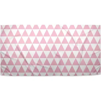 Ručník Sablio Ručník Růžové a bílé trojúhelníky - 70x140 cm