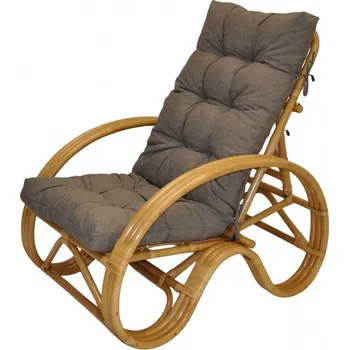 Obývací pokoj Axin Trading s.r.o. Ratanové křeslo polohovací medové polstr šedý melír