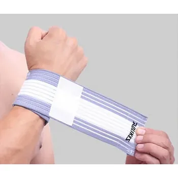 Elastická bandáž na zápěstí Aolikes | bandáž ortéza - šedá bílá
