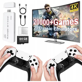 Herní konzole RETRO PŘENOSNÁ HERNÍ KONZOLE HDMI 20000 HER EMULÁTOR TV HRY 2 OVLADAČE