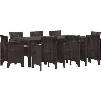 Zahradní jídelní souprava 9 pcs Hnědá Ratan Polt Hnědá3378578