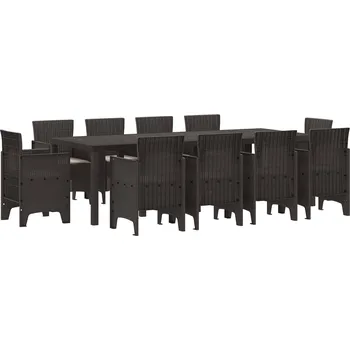 Zahradní jídelní souprava 11 pcs Hnědá Ratan Polt Hnědá3378598