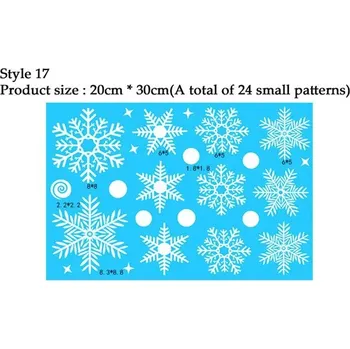 Vánoce Vánoční elektrostatické samolepky na okno vločky | vánoční samolepky, zimní dekorace - Style 17