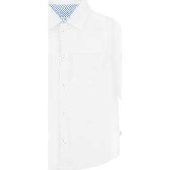 Chlapecká košile TuSzyte dětská košile s dlouhým rukávem bavlna bílá, velikost 122