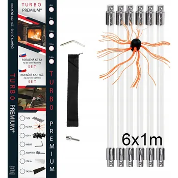 Čistič komínů TURBO Premium® Rotační kartáč na čištění komína - 6M