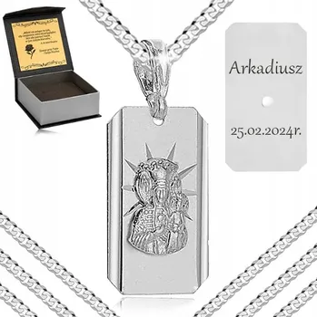 Přívěsek STŘÍBRNÝ PÁNSKÝ ŘETÍZEK PANCR + PŘÍVĚSEK MEDAILON 925 + GRAVÍROVÁNÍ JAKO DÁREK