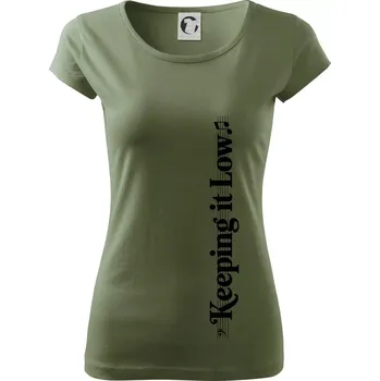Dámské tričko KEEPING IT LOW NA VÝŠKU - basový klíč - Dámské triko Pure - 3XL ( Khaki )