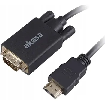 Video kabel Kabel k monitoru Akasa HDMI - VGA, 1920x1080p@60Hz, 2 m, černý