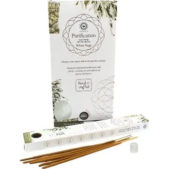 Vonná tyčinka Vonné tyčinky Green Tree Gemstone Pročištění - bílá šalvěj + selenit