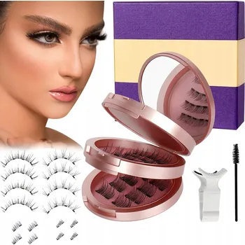 Péče o řasy a obočí UMĚLÉ MAGNETICKÉ ŘASY PŘIROZENÝ VZHLED S APLIKÁTOREM BEZ LEPIDLA 16 ks