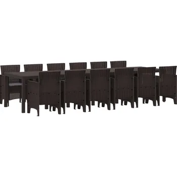 Zahradní jídelní souprava 13 pcs Hnědá Ratan Polt Hnědá3378780