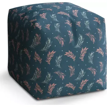 Taburet Sablio Taburet Cube Barevná peříčka: 40x40x40 cm