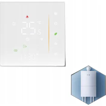 Termostat ZIGBEE Chytrý termostat pro kotel, topení, černý, programovatelný, bílý