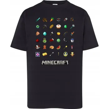 Chlapecké tričko Dětské tričko Minecraft Ikony 5-6 let Černé
