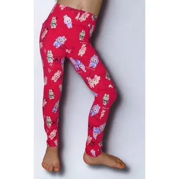 Dívčí legíny Kugo PT2518 s Labubu růžové