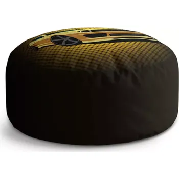 Taburet Sablio Taburet Circle Chevrolet Camaro Žlutá mřížka: 38x48 cm