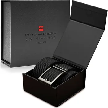 Opasek Pánský PÁSEK ke kalhotám plátěný jako Dárek pro muže ČERNÝ v krabičce