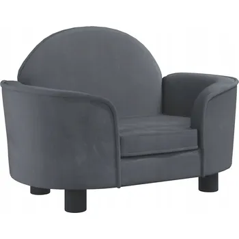 Pelíšek pro psa Pelíšek tmavě šedý 66 x 40 x 45 cm, samet, masivní borovicové dřevo