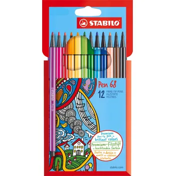 TENKÉ POPISOVAČE STABILO PEN 68 FIXY SADA 12 BAREV 6812-7