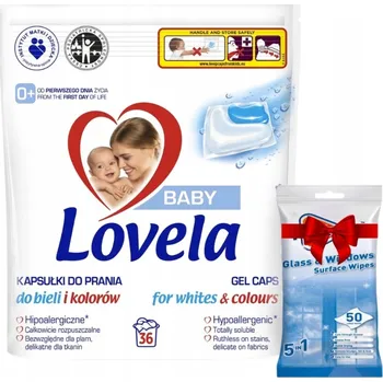 Kapsle na praní Lovela Baby Kapsle na Praní Bílého a Barevného Prádla 36 ks + Dárek