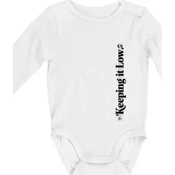 Kojenecký body KEEPING IT LOW NA VÝŠKU - basový klíč - Body kojenecké s dlouhým rukávem - Dlouhý r. do 3 měs ( Bílá )