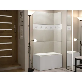 Předsíňová stěna Botník MOB 84 x 186 x 44 cm bílá