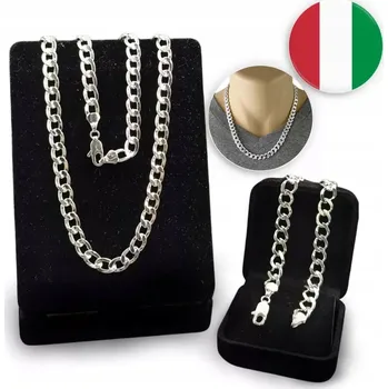 Řetízek Srebrny ŁAŃCUCH Męski PEŁNY Řetízek STŘÍBRO ryzosti 925 6cm/65cm, Pancr