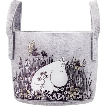 Úložný box Muurla Úložný koš Moomin Flower field 17l, šedý