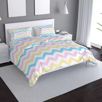 Povlečení Sablio Povlečení Tříbarevné klikyháky - 140x200 / 90x70