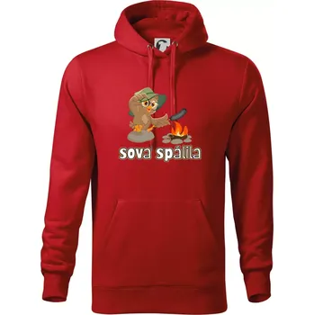 Pánská mikina Sova spálila - Mikina pánská Cape s kapucí - 5XL ( Červená )