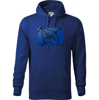 Pánská mikina Stožár vysokého napětí zespodu - Mikina pánská Cape s kapucí - M ( Královská modrá )
