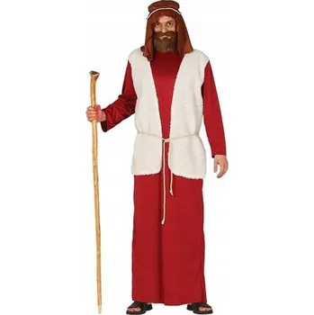 Karnevalový kostým Kostým pastýř červený, pastýřský kostým na jesličky, velikost M