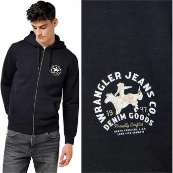 Pánská mikina Wrangler GRAPHIC ZIP HOODIE rozepínací bavlněná mikina s kapucí S