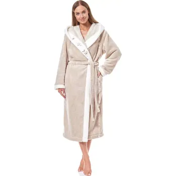 Dámské noční prádlo Dámský župan 9145 angora - L&L béžová XL