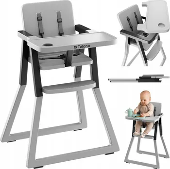 Dětsný nábytek Skládací jídelní židlička s nastavením TULANO Morsel 25 grey