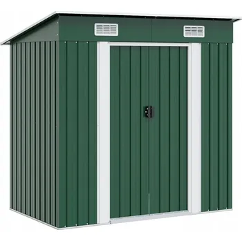 Zahradní domek Kovová zahradní kůlna, zelená barva