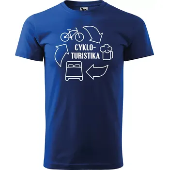 Sablio Tričko s potiskem Cyklo-turistika - modré 5XL