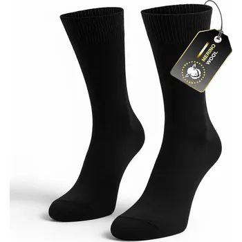 Pánské ponožky Milena Ponožky Pánské ponožky Merino Wool černá velikost 39-42