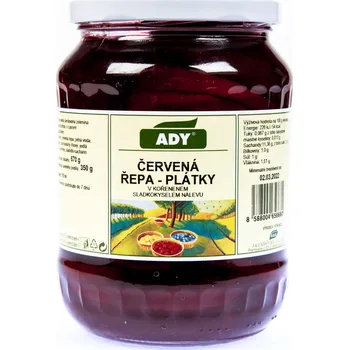 paštika a pomazánka CZ distribuce ADY Řepa červená plátky 720 ml