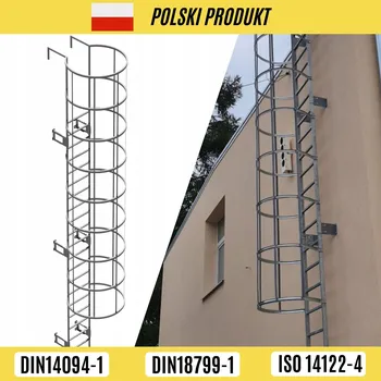 Žebřík ŽEBŘÍK S OCHRANNÝM KOŠEM 4,1 M POZINK