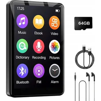 Přenosný MP3 Přehrávač Bluetooth FM Rádio Diktafon 64GB