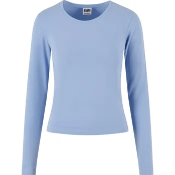 Dámské tričko Urban Classics Základní dámské super přiléhavé tričko s dlouhým rukávem Barva: modrá pastelová, Velikost: XL
