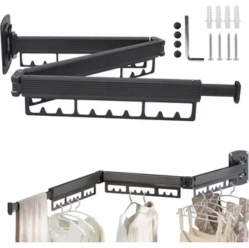 Sušák na prádlo SUŠÁK NA PRÁDLO HLINÍKOVÝ VĚŠÁK SE 3 TYČEMI SKLÁDACÍ DO KOUPELNY