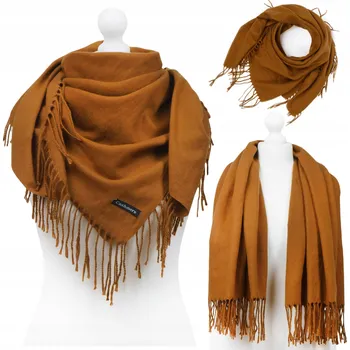 Šátek VELKÝ KAŠMÍROVÝ ŠÁTEK NA ZIMU HLADKÝ DÁMSKÝ ZIMNÍ KAŠMÍR TEPLÝ